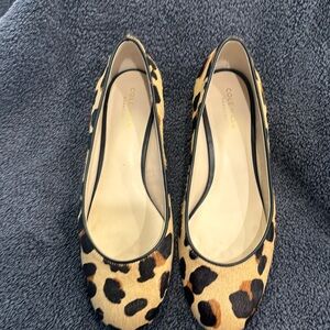 Cole Haan block heel pump. Animal print made of dyed calf hair. Size 7.5 C